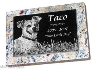 Pet Grave Marker Memorial Monument Stone Photo Dog Cat SGM ~ by 
