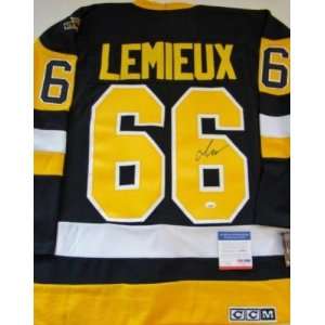 Mario Lemieux SIGNED CCM 1991 CUP Penguins Jersey PSA   Autographed 