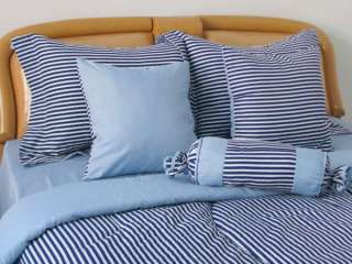 pcs navy blue stripe luxury bed in a bag full kf211  