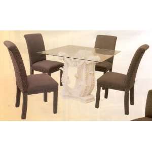 BEAUTIFUL NEW SQUARE TABLE W. 4 CUSHIONED CHAIRS 