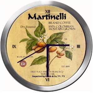  MARTINELLI 14 Inch Coffee Metal Clock Quartz Movement 