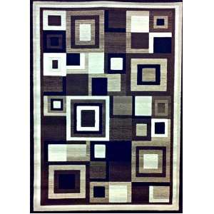 Modern Area Rug 5 Ft. 2 In. X 7 Ft. 3 In. Brown #125 