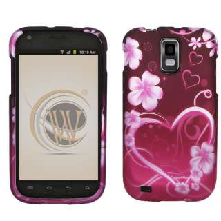 FOR SAMSUNG Galaxy S2 T MOBILE RUBBER PURPLE PINK BLACK SNAP ON SKIN 