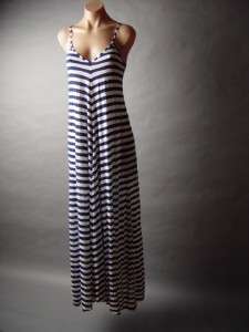 Anthropologie Puella Striped Nautical Resort Casual Lounge Long Maxi 