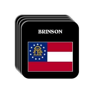 US State Flag   BRINSON, Georgia (GA) Set of 4 Mini Mousepad Coasters