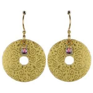  Joseph Brinton Designs Brass Embossed Donut Earrings 