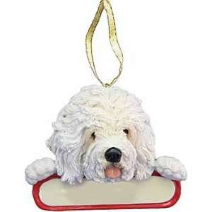   Personalizable Old English Sheepdog Christmas Ornament