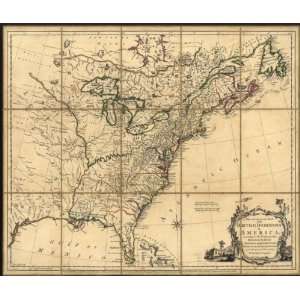  1763 map of British, America