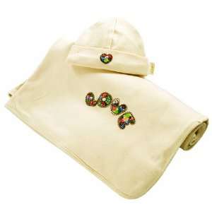  Tadpoles Organic Cotton Hand Embroidered Love Blanket 