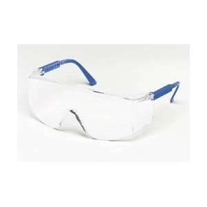 Crews Tacoma Safety Glasses   Blue Frame, Clear, Coated Lens   Box of 