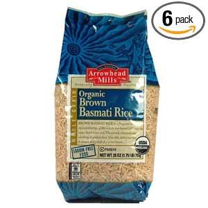 Arrowhead Mills Brown Basmati Rice, 28 Ounce Packages (Pack of 6 