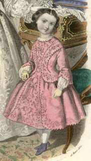 MAGASIN DEMOISELLES PATTERN March 1852 child dress  