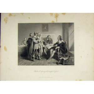    Scene Charles I Refusing Treaty Oxford C1850 Payne