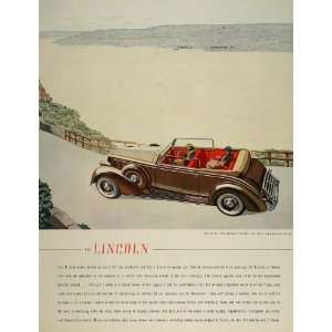 1936 Ad Lincoln Brunn Victoria Car Storm King Highway   Original Print 