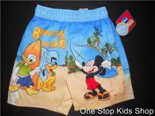   4T 5T Shorts SWIM TRUNKS Bathing Suit MICKEY Donald Duck Pluto  