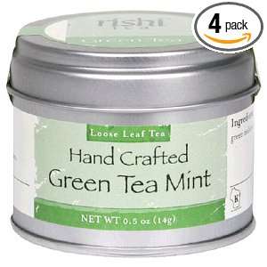 Rishi Tea Organic Green Tea Mint Loose Tea, 0.5 Ounce Mini Tin (Pack 