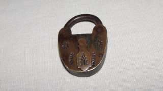 Unusual Antique Brass SECURE Padlock & Handcuff Bicycle Type Lock 