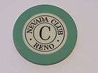   NEVADA CLUB RENO Crest and Seal Mold Old Casino Chip N5295 GREEN C