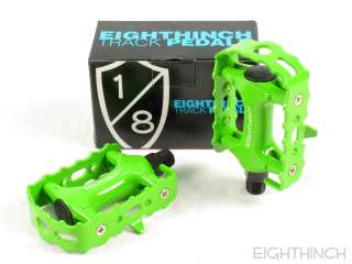EIGHTHINCH TRACK FIXED GEAR ROAD BIKE PEDALS LIME GREEN  