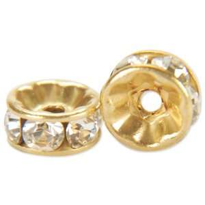  Swarovski Crystal Spacer Beads Rondelle 6mm 3/Pkg Gold 
