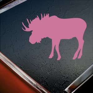 Bull Moose Hunting Pink Decal Car Truck Window Pink Sticker