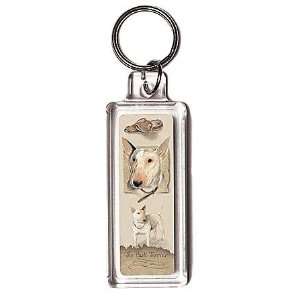   Collectible Key Ring   Bull Terrier   3 Key Chain
