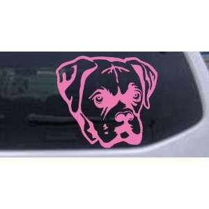 Boxer Bulldog Animals Car Window Wall Laptop Decal Sticker    Pink 6in 