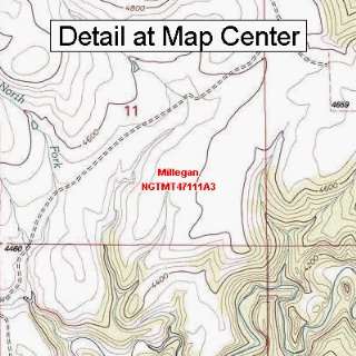  USGS Topographic Quadrangle Map   Millegan, Montana 
