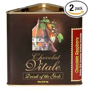 Chocolat Vitale Drinking Chocolate, Chocolate Raspberry, 18 Ounce Tins 