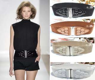 Women Elastic Synthetic Stone Corset Waist Belt 3 Color  