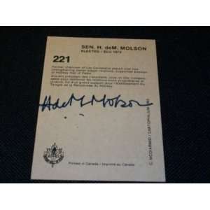  Sen Hartland Molson Auto 1983 NHL HOF Card #221 JSA N 