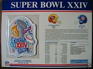 Willabee Ward Super Bowl 24 Patch Card 49ers Broncos  