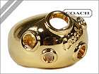 New With Tag Coach BRIDGET CUSHION Gold Ring Band size 7, ,8 95421
