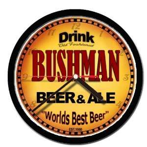  BUSHMAN beer and ale cerveza wall clock 