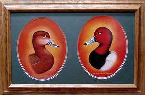 Ducks Unlimited Framed Red Heads/Duck Decoys/Signed & Numbered Limited 