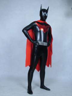 lycra zentai superhero costume superhero metallic batman with cape S 