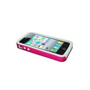  iPhone 4 Hybrid Dual Protector Case Type2   White/Hot Pink 