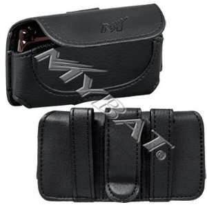  Premium Business Black Leather Horizontal Pouch Carry Case 