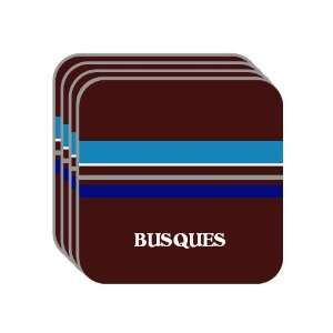 Personal Name Gift   BUSQUES Set of 4 Mini Mousepad Coasters (blue 