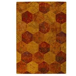   MAT Vintage Honey Comb Orange 5 2 x 7 6 Area Rug