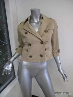 Burberry Light Brown Double Breasted Long Sleeve Short Jacket 4  