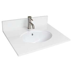  Glass Vanity Top with Undermount Sink   1 Hole Faucet Drilling 