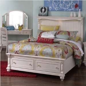  Bundle 12 Summerhill Panel Bed in Antique White (5 Pieces 