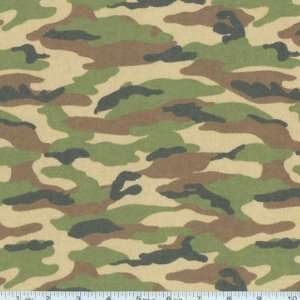  44 Wide Flannel Camo Brown/Green Fabric By The Yard 