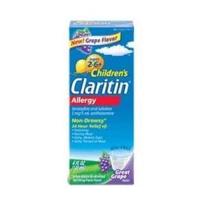  Claritin Childrens Allergy Syrup Dye Free Grape 4oz 