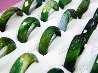 wholesale 100x multi facet natural jade agate rings fre  