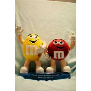   Candy Dispenser    Red and Yellow M&M Candy Dispensers    approx 9