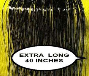40120 STRANDS SHINY BLACK SILK HAIR FLAIR TINSEL# L 20  