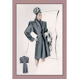 Charcoal Dressy Coat   12x18 Framed Print in Black Frame (17x23 