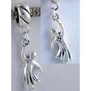  Ghost 3D Halloween Sterling Silver Dangle Charm 